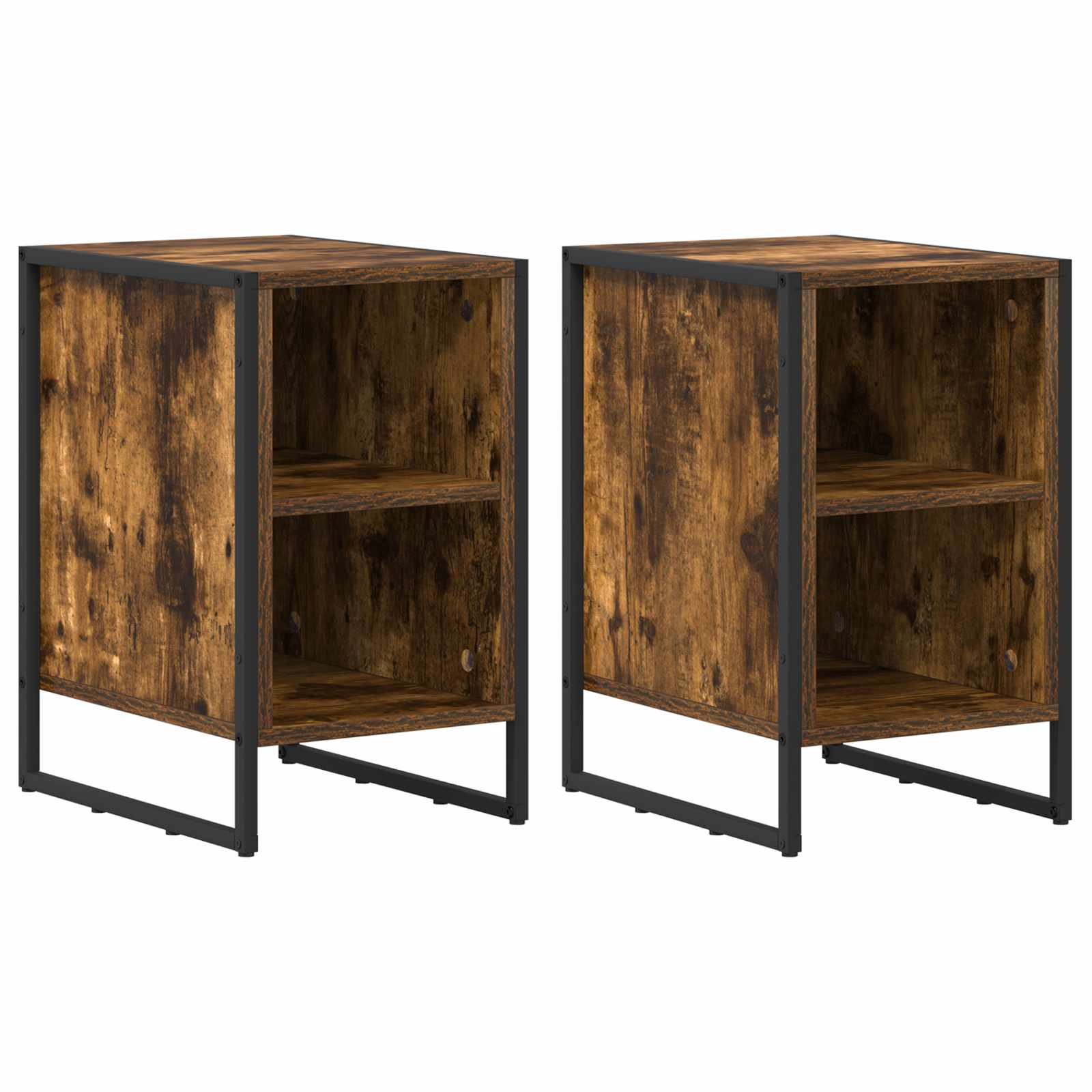 vidaXL Stolik nocny 2 pcs Dąb Dymny 39.5 x 30 x 50 cm