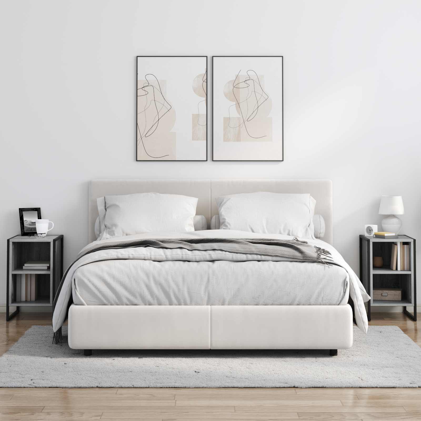 vidaXL Stolik nocny 2 pcs Szary Sonoma 39.5 x 30 x 50 cm