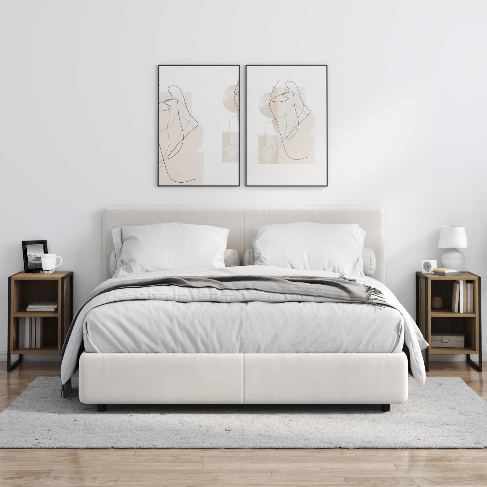 vidaXL Stolik nocny Dąb rzemieślniczy 39.5 x 30 x 50 cm