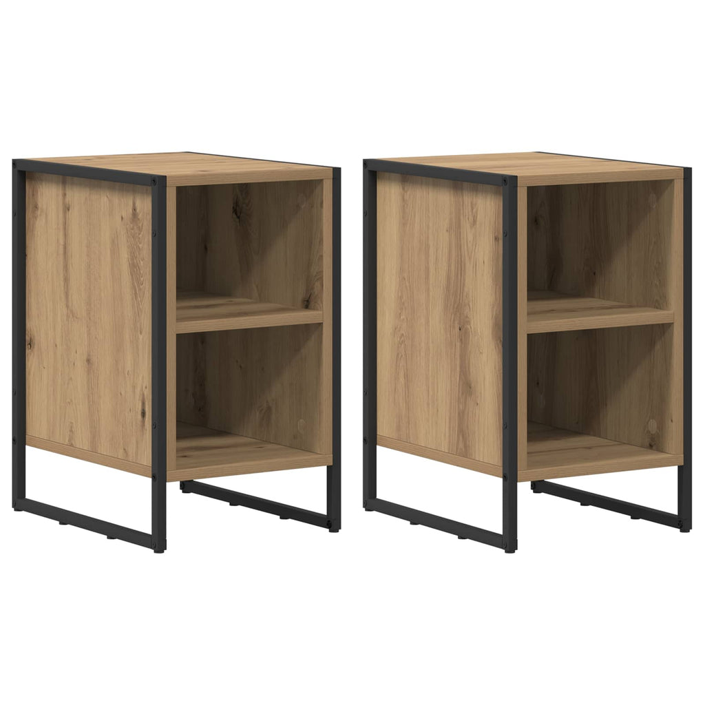vidaXL Stolik nocny 2 pcs Dąb rzemieślniczy 39.5 x 30 x 50 cm