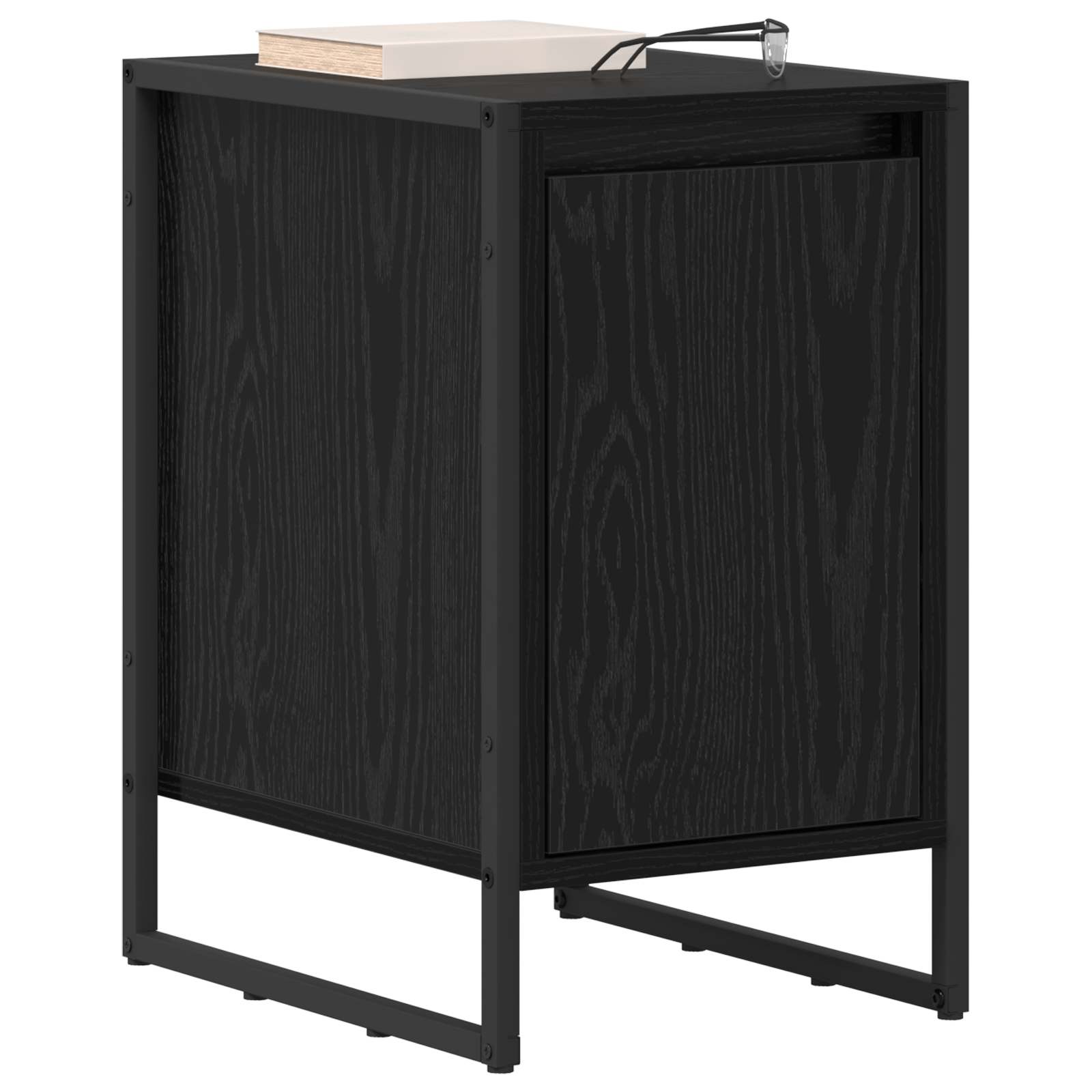 vidaXL Stolik nocny Czarny Dąb 39,5 x 30 x 50 cm