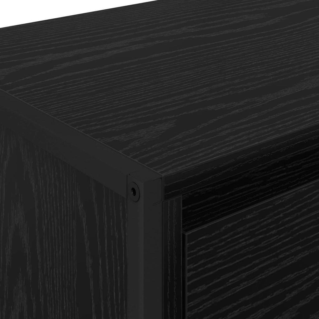 vidaXL Stolik nocny 2 pcs Czarny Dąb 39,5 x 30 x 50 cm