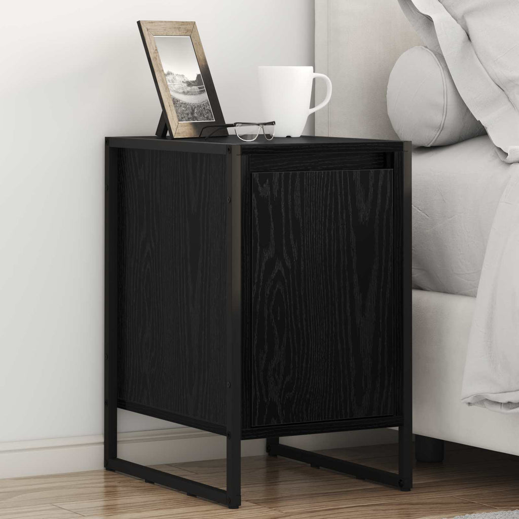 vidaXL Stolik nocny 2 pcs Czarny Dąb 39,5 x 30 x 50 cm