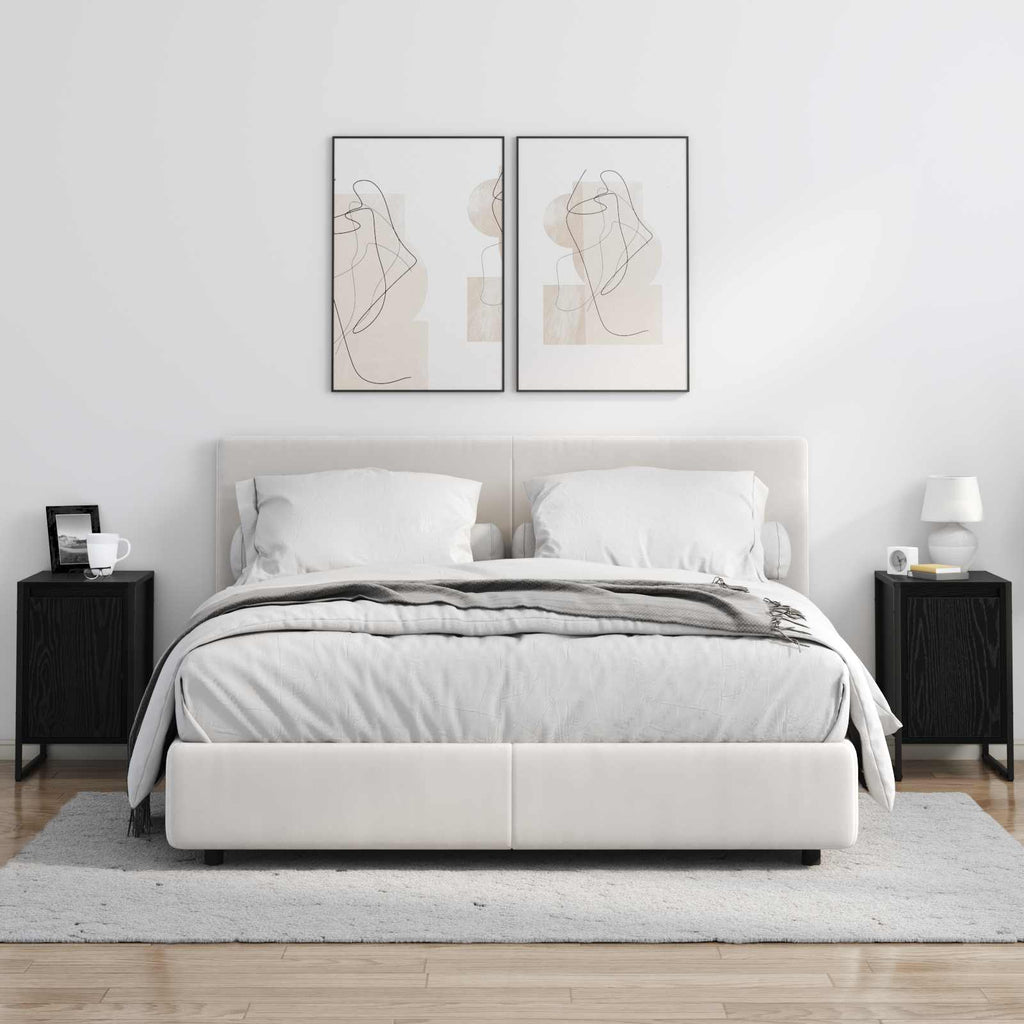vidaXL Stolik nocny 2 pcs Czarny Dąb 39,5 x 30 x 50 cm