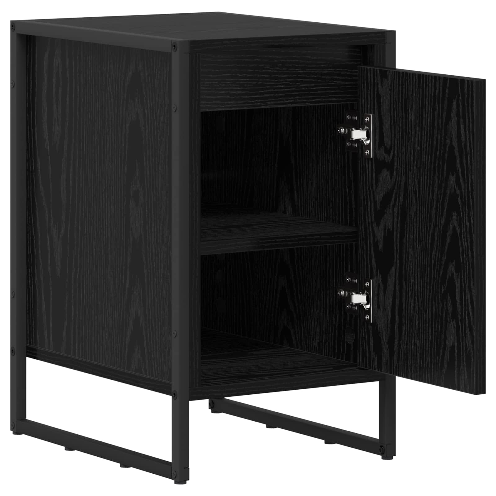 vidaXL Stolik nocny 2 pcs Czarny Dąb 39,5 x 30 x 50 cm