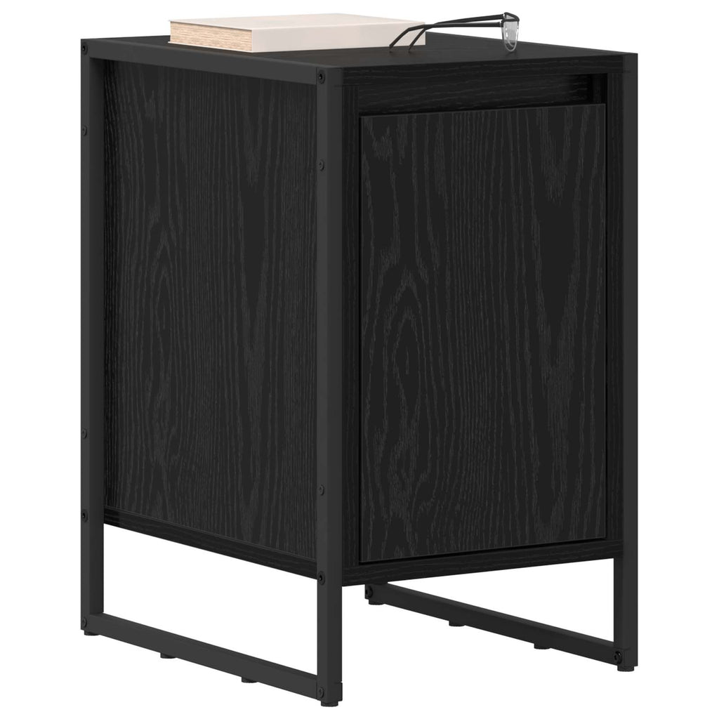 vidaXL Stolik nocny 2 pcs Czarny Dąb 39,5 x 30 x 50 cm