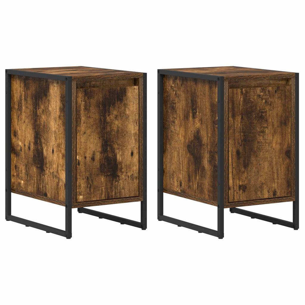 vidaXL Stolik nocny 2 pcs Dąb dymny 39,5 x 30 x 50 cm