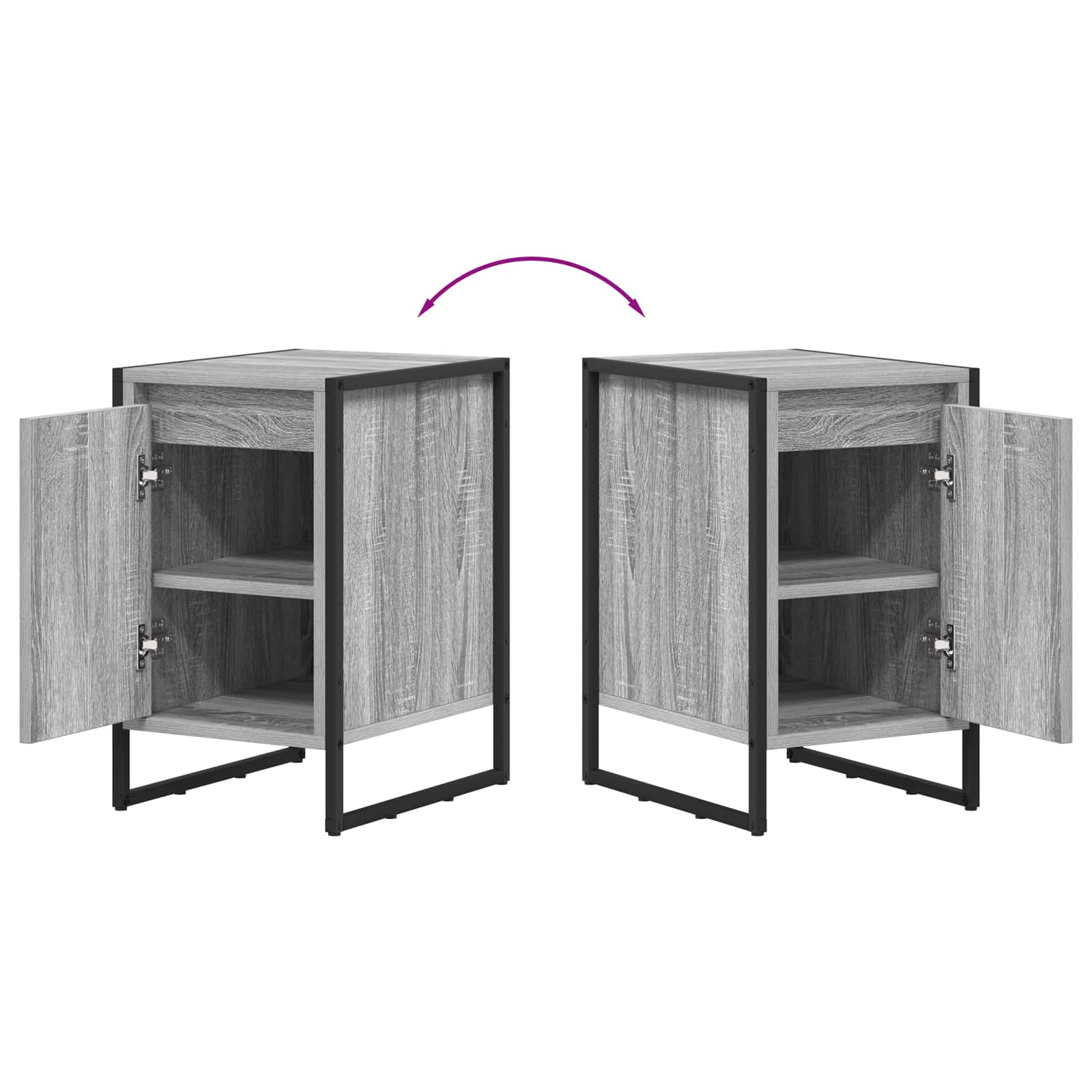vidaXL Stolik nocny Szary Sonoma 39,5 x 30 x 50 cm