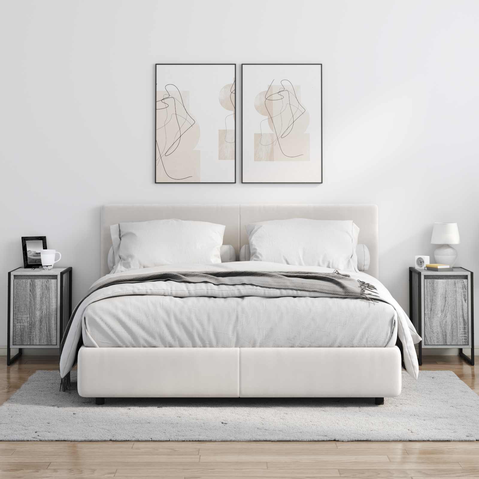 vidaXL Stolik nocny 2 pcs Szary Sonoma 39,5 x 30 x 50 cm