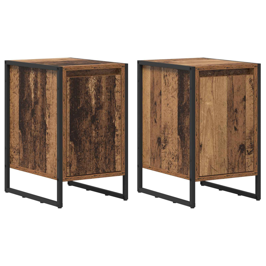vidaXL Stolik nocny 2 pcs Stare drewno 39,5 x 30 x 50 cm