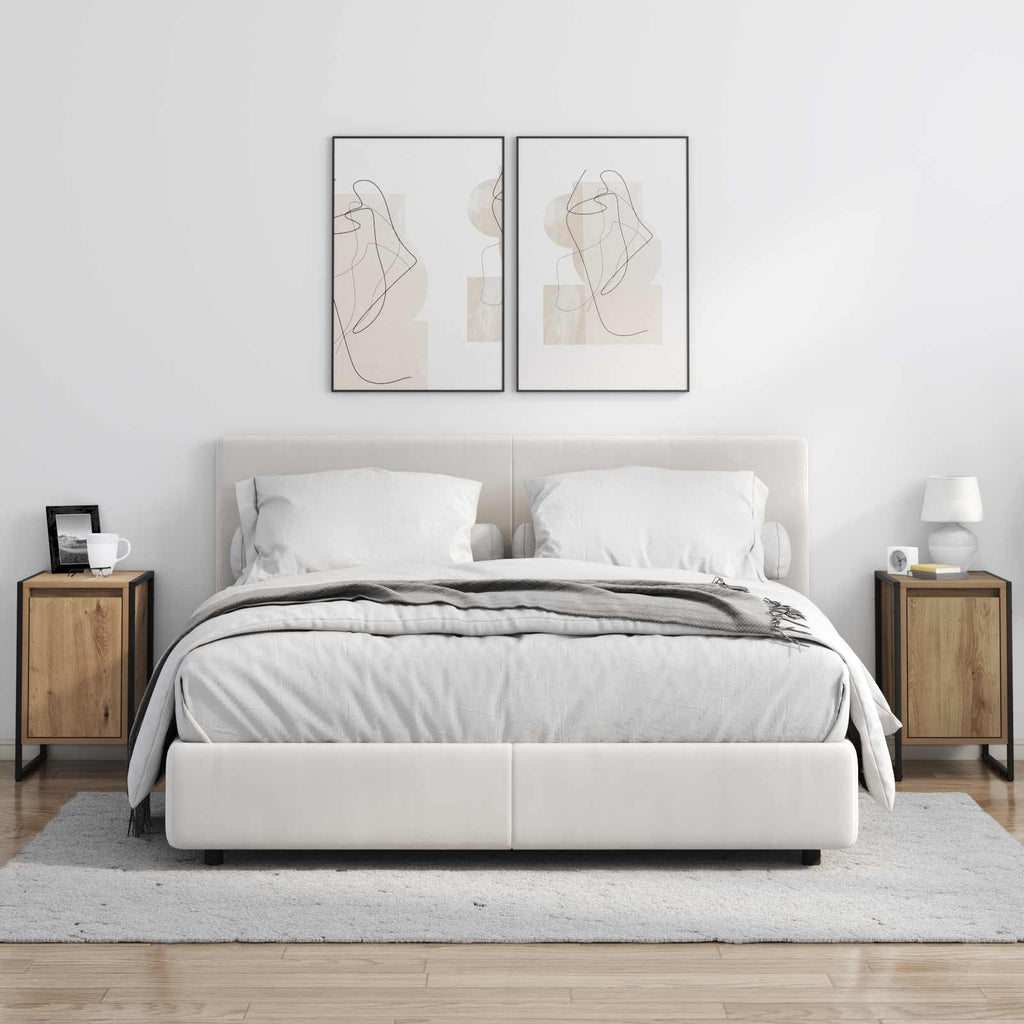 vidaXL Stolik nocny 2 pcs Dąb rzemieślniczy 39,5 x 30 x 50 cm