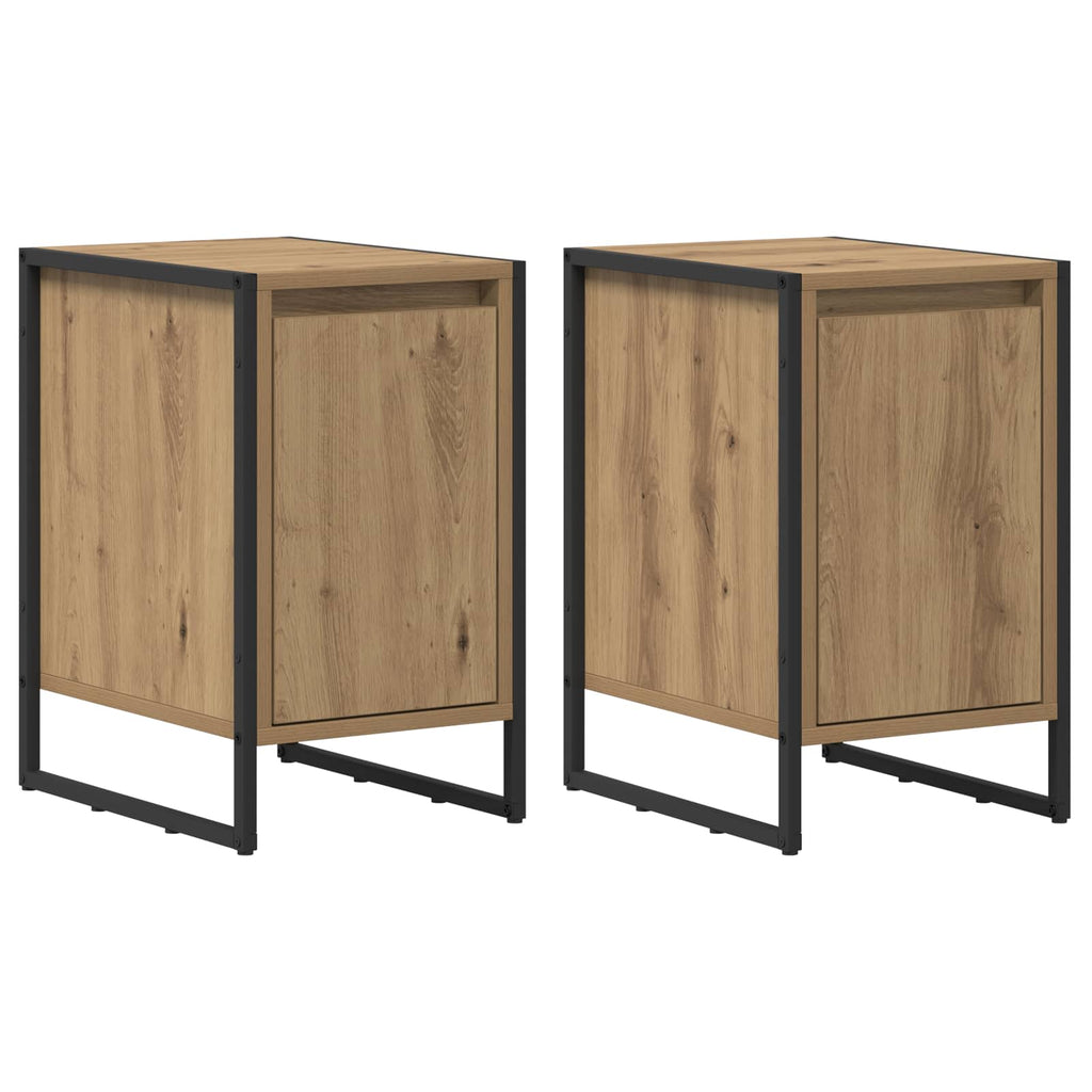 vidaXL Stolik nocny 2 pcs Dąb rzemieślniczy 39,5 x 30 x 50 cm