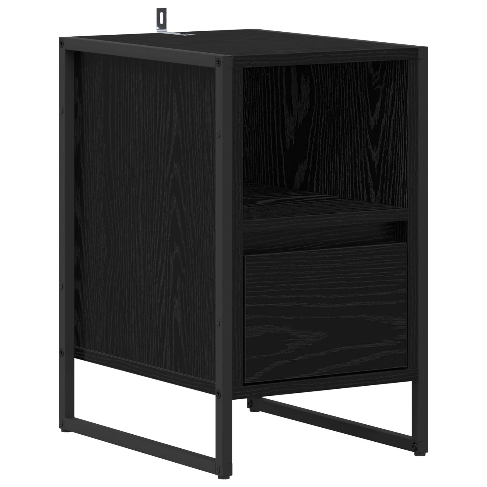 vidaXL Stolik nocny z szufladą 2 pcs Czarny Dąb 39,5 x 30 x 50 cm