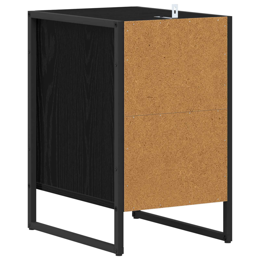 vidaXL Stolik nocny z szufladą 2 pcs Czarny Dąb 39,5 x 30 x 50 cm