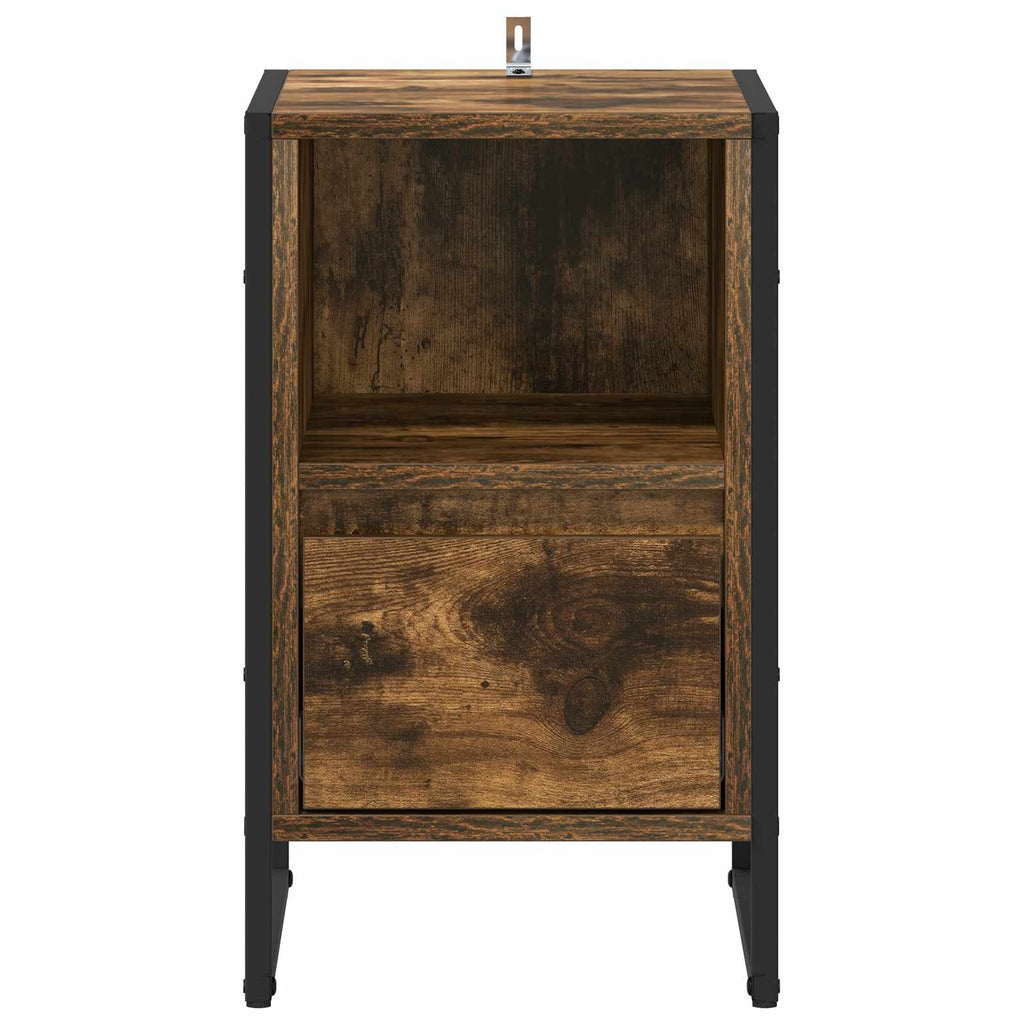 vidaXL Stolik nocny z szufladą 2 pcs Dąb dymny 39,5 x 30 x 50 cm