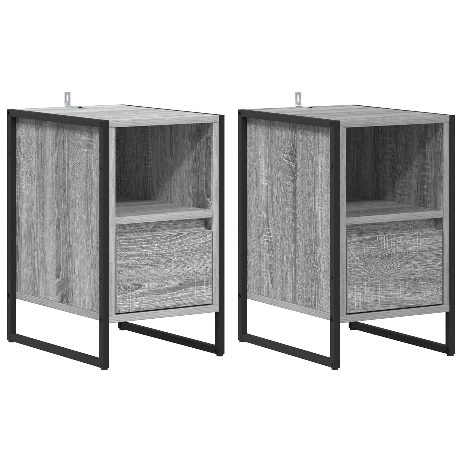 vidaXL Stolik nocny z szufladą 2 pcs Szary Sonoma 39,5 x 30 x 50 cm
