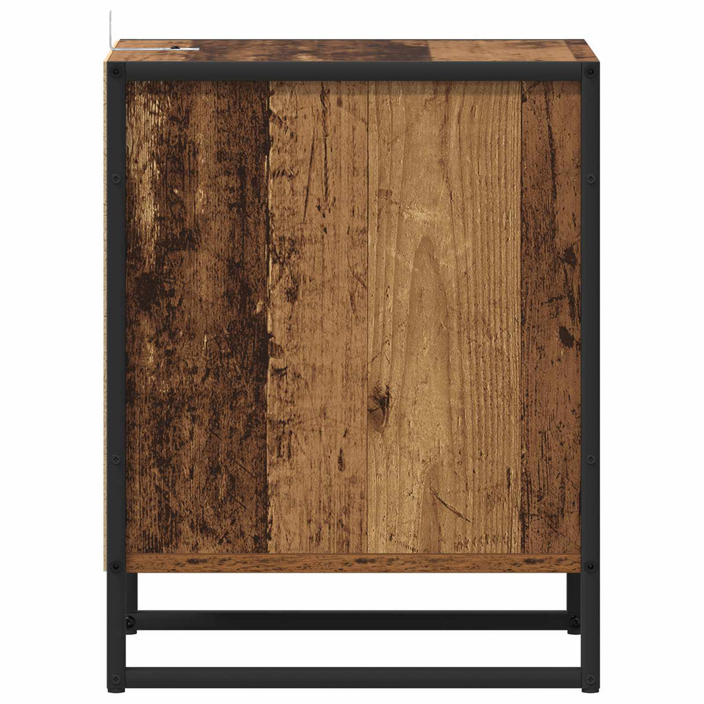 vidaXL Stolik nocny z szufladą Stare drewno 39,5 x 30 x 50 cm