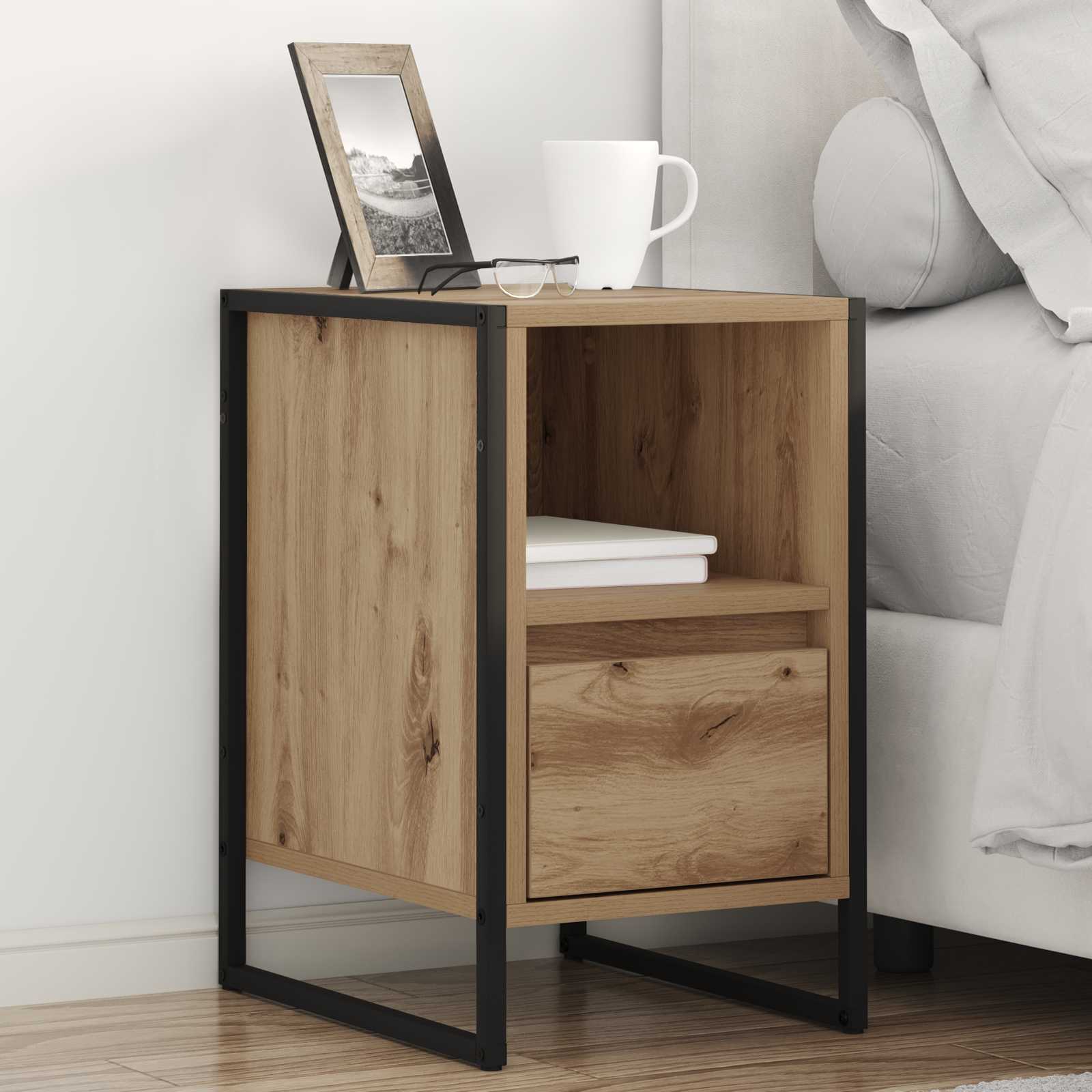 vidaXL Stolik nocny 2 pcs Dąb rzemieślniczy 39,5 x 30 x 50 cm