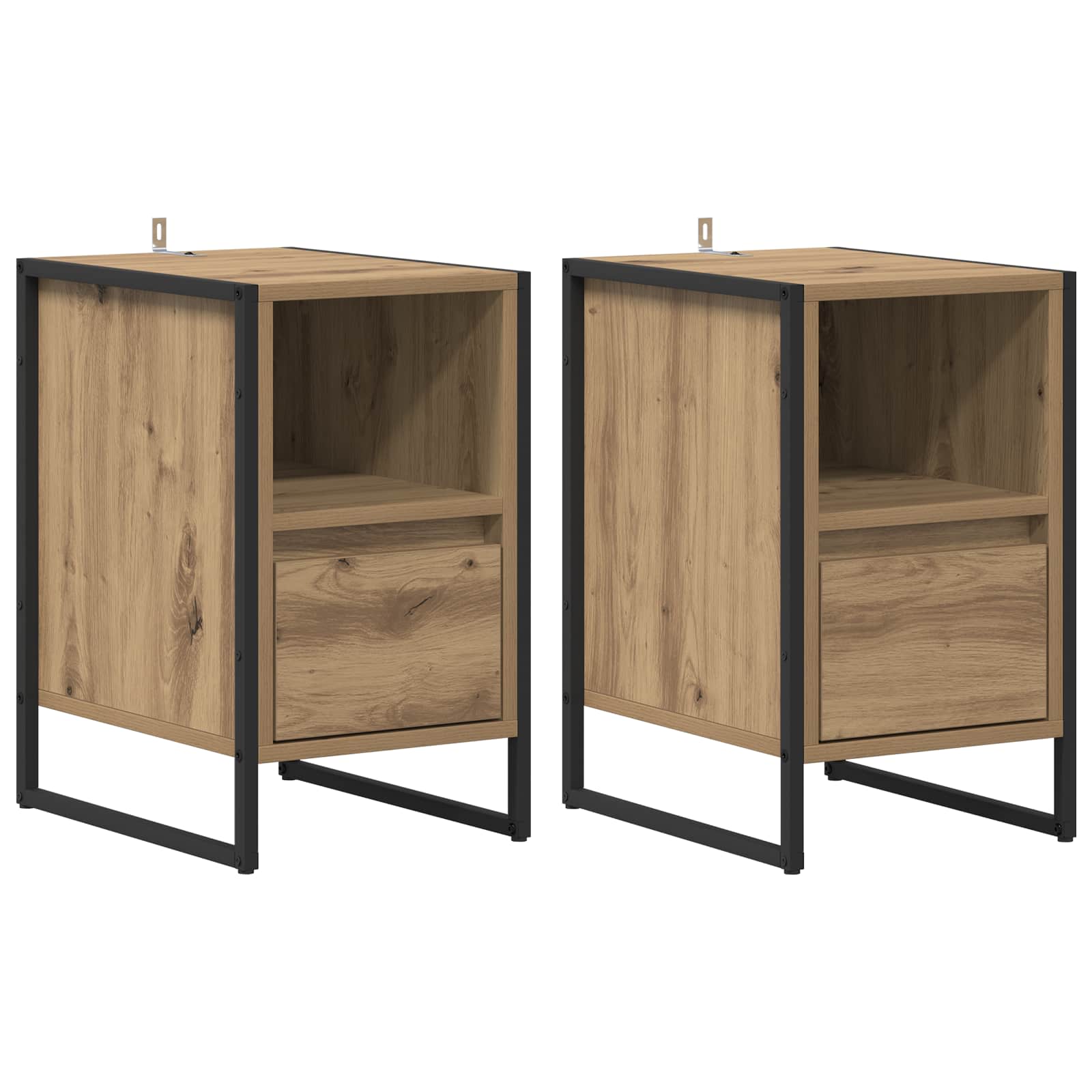 vidaXL Stolik nocny 2 pcs Dąb rzemieślniczy 39,5 x 30 x 50 cm