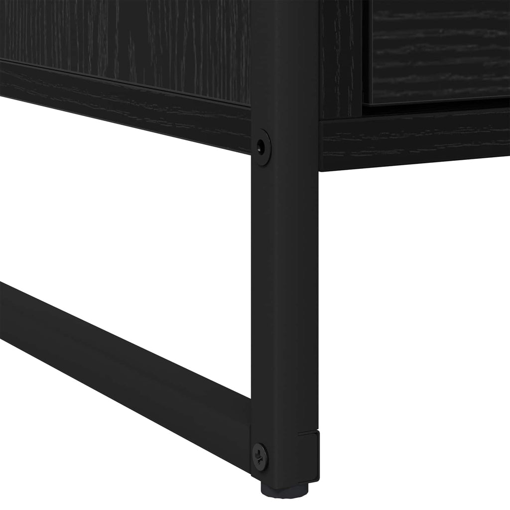 vidaXL Stolik nocny z szufladą Czarny Dąb 50 x 39,5 x 50 cm