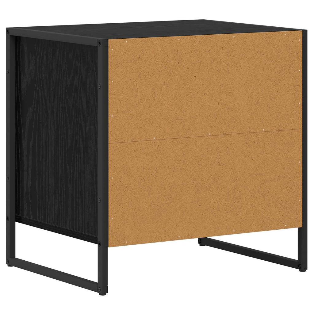 vidaXL Stolik nocny z szufladą 2 pcs Czarny Dąb 50 x 39,5 x 50 cm