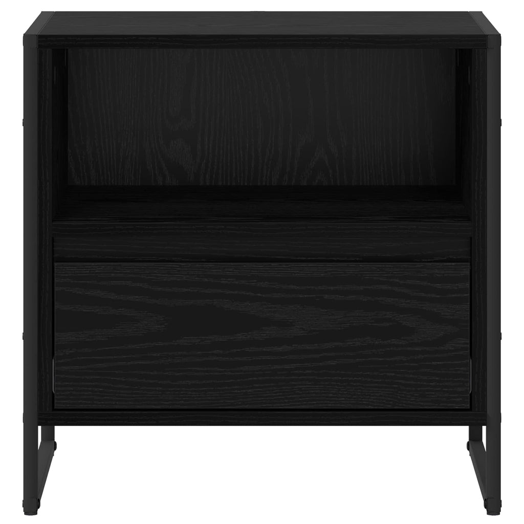 vidaXL Stolik nocny z szufladą 2 pcs Czarny Dąb 50 x 39,5 x 50 cm