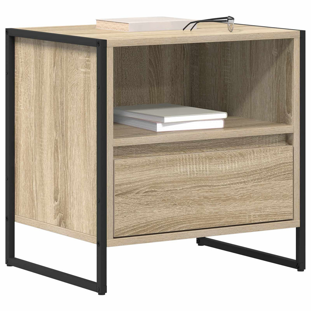 vidaXL Stolik nocny Sonoma 50 x 39,5 x 50 cm Materiał drewnopochodny