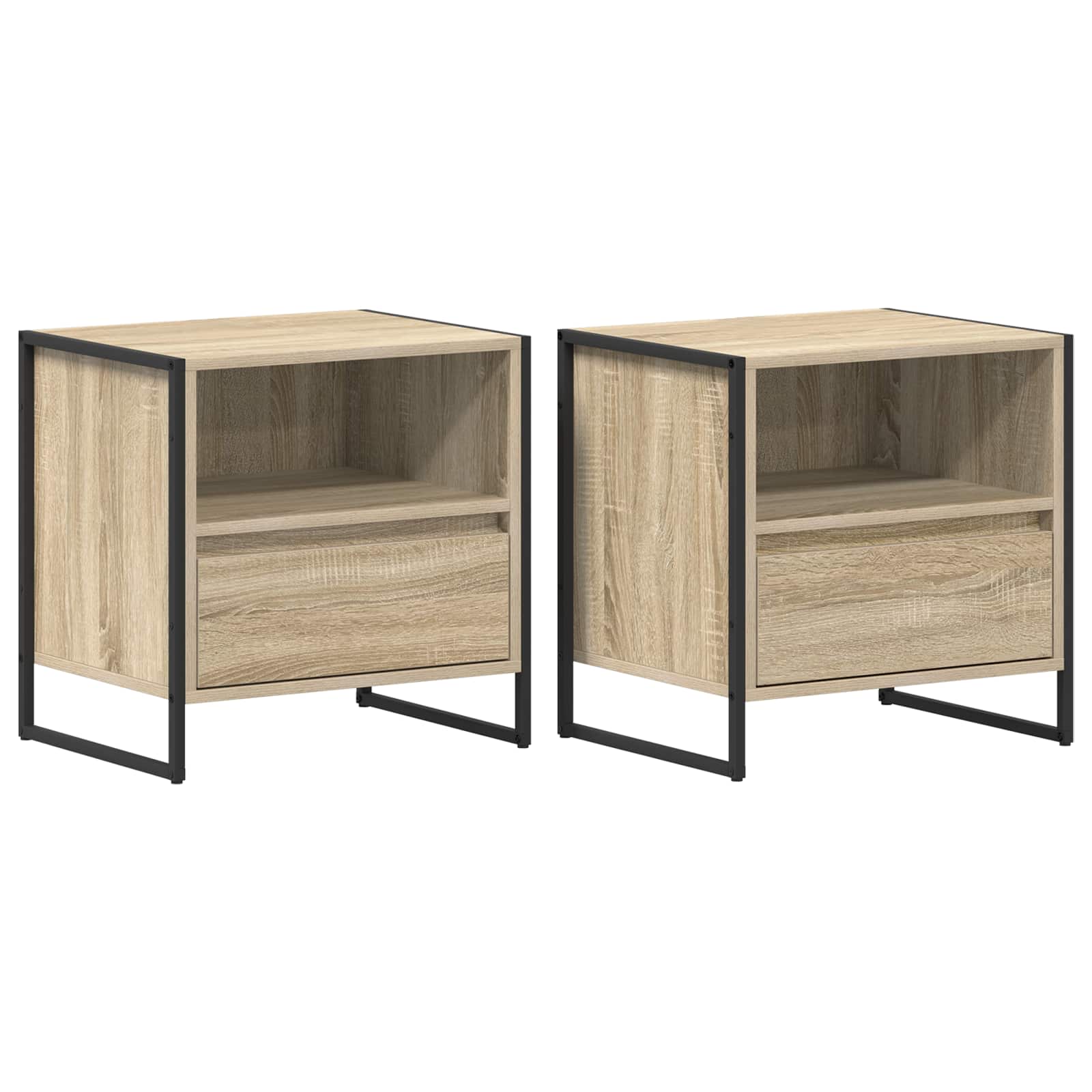 vidaXL Stolik nocny z szufladą 2 pcs Sonoma 50 x 39,5 x 50 cm