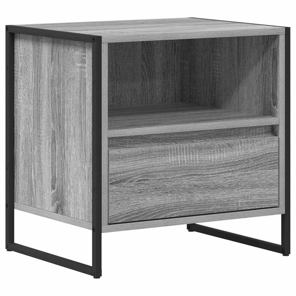 vidaXL Stolik nocny z szufladą Szary Sonoma 50 x 39,5 x 50 cm