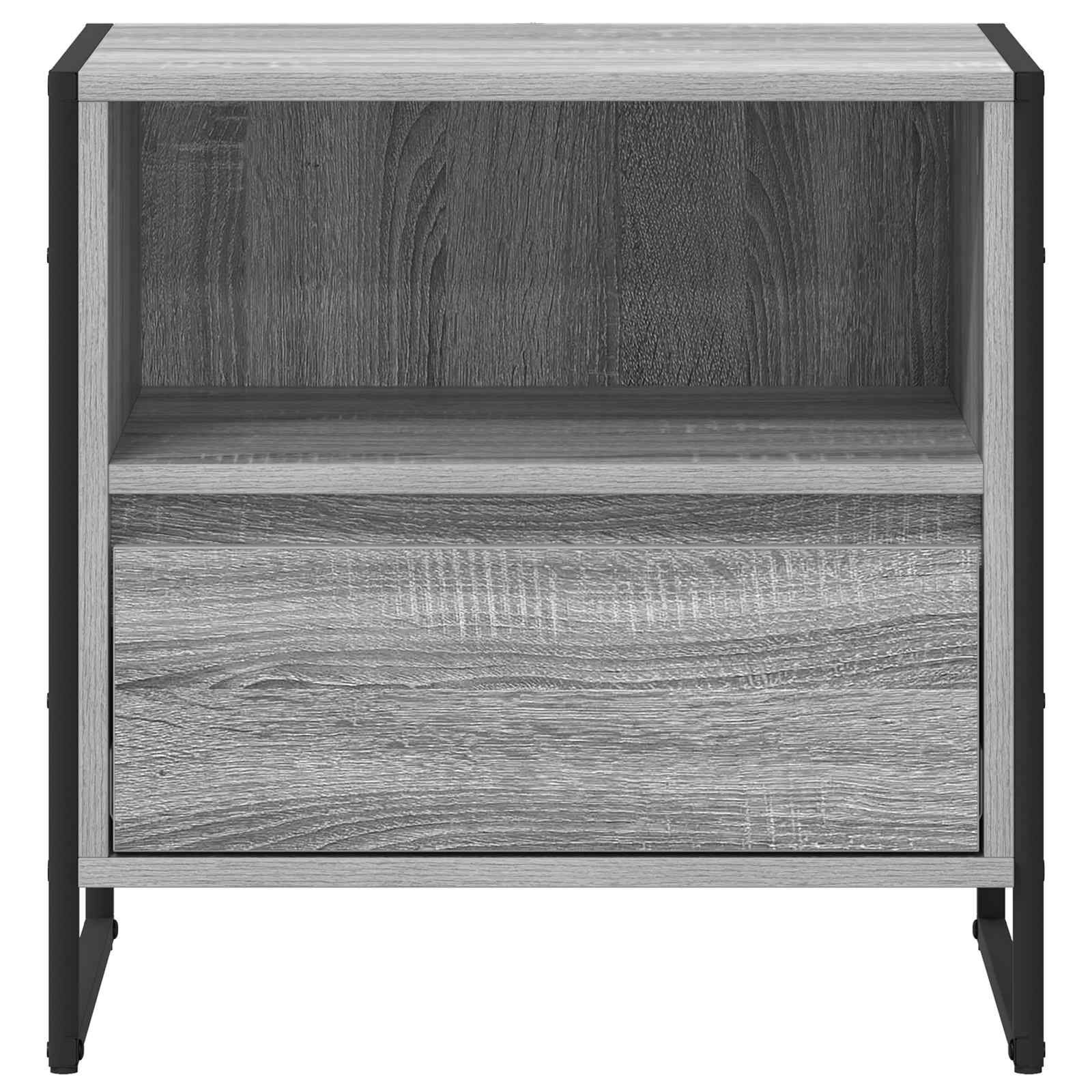 vidaXL Stolik nocny z szufladą Szary Sonoma 50 x 39,5 x 50 cm