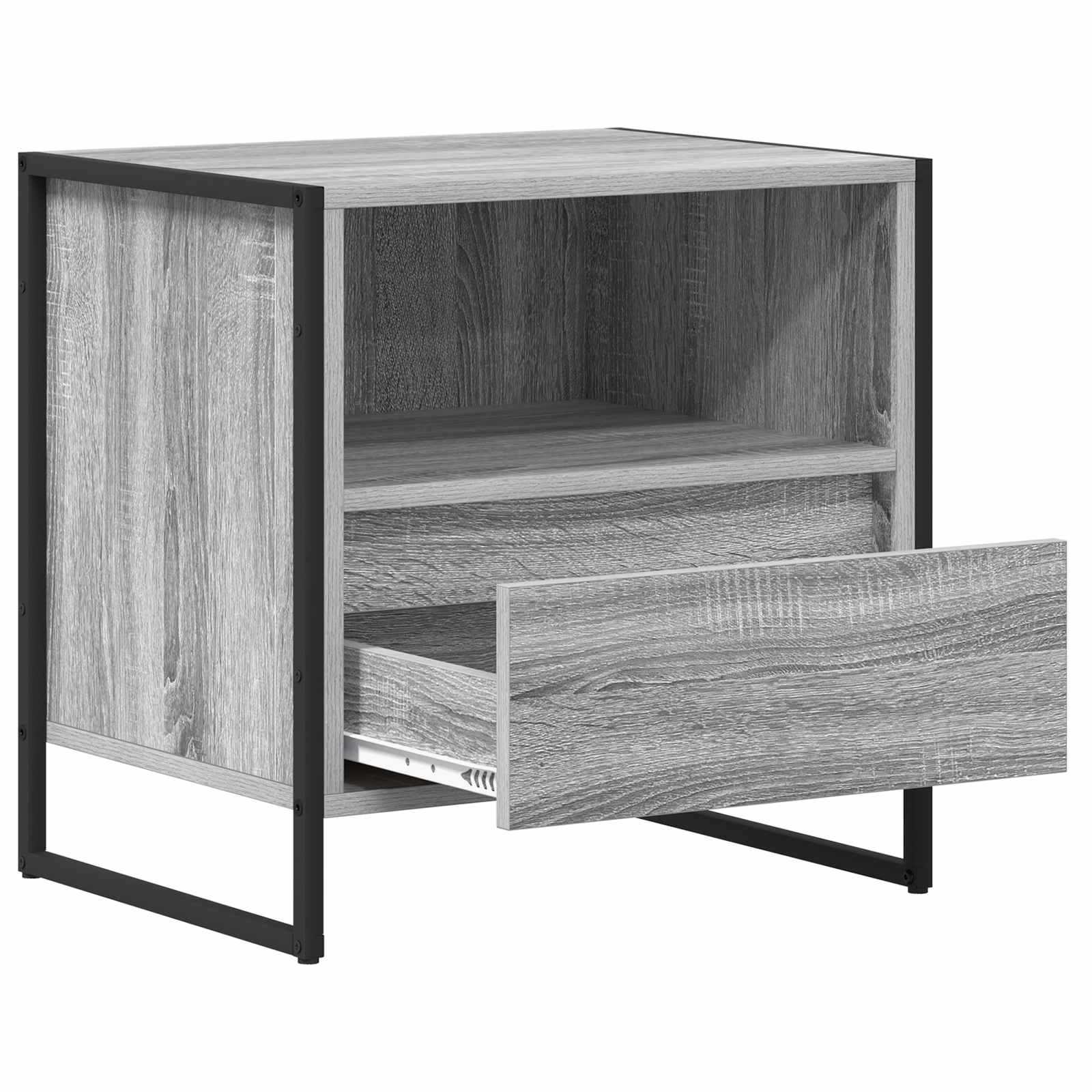 vidaXL Stolik nocny z szufladą Szary Sonoma 50 x 39,5 x 50 cm