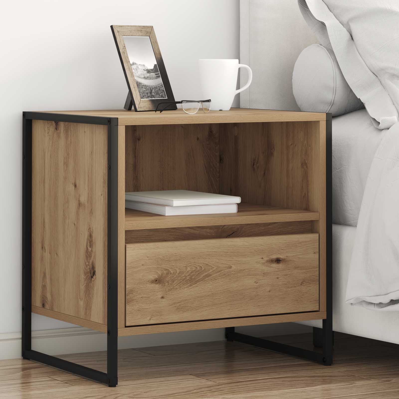 vidaXL Stolik nocny 2 pcs Dąb rzemieślniczy 50 x 39,5 x 50 cm