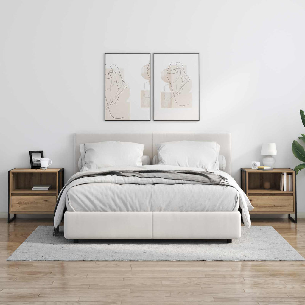 vidaXL Stolik nocny 2 pcs Dąb rzemieślniczy 50 x 39,5 x 50 cm