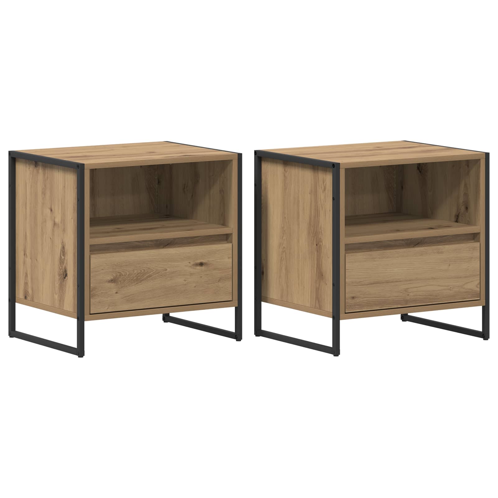 vidaXL Stolik nocny 2 pcs Dąb rzemieślniczy 50 x 39,5 x 50 cm