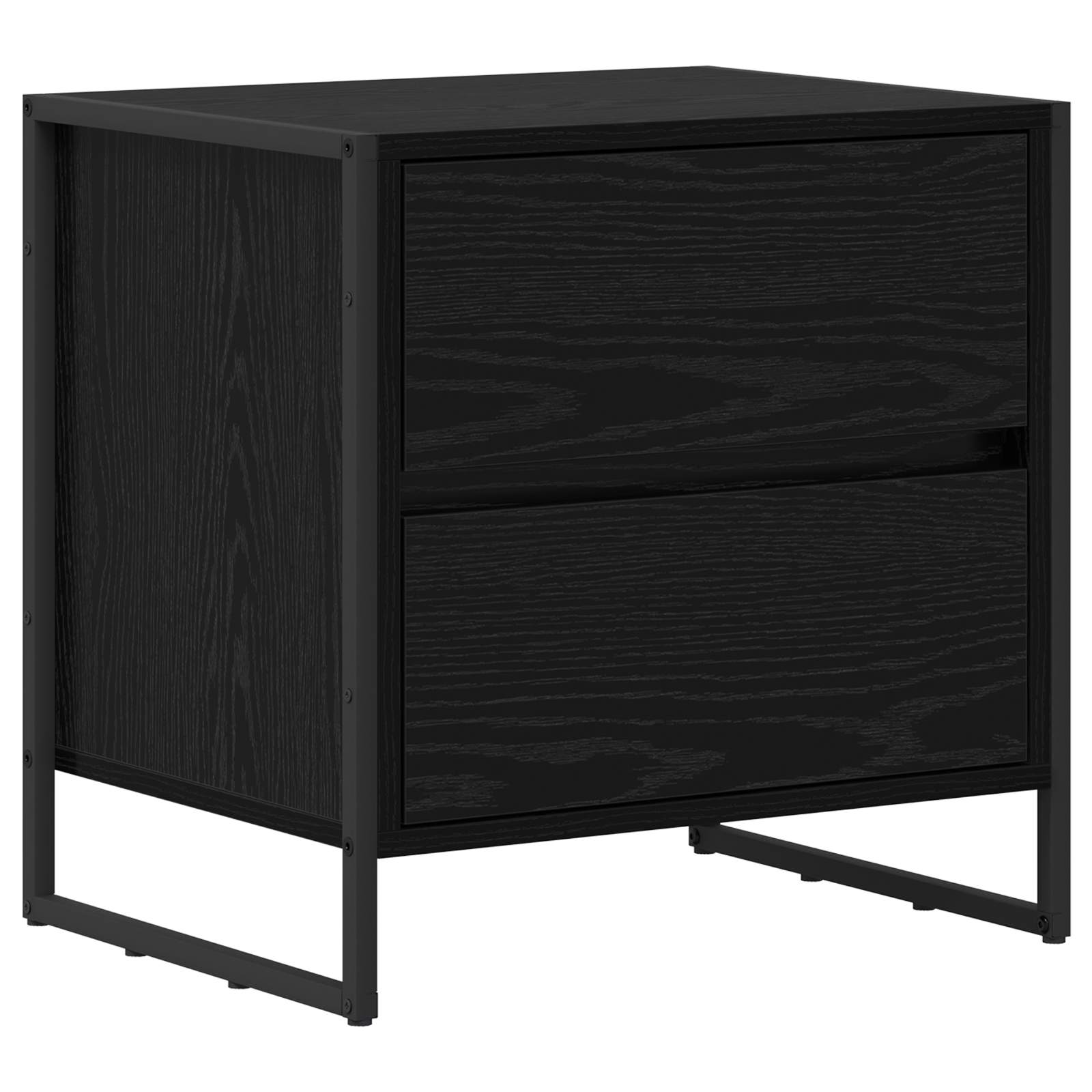 vidaXL Stolik nocny z szufladą Czarny Dąb 50 x 39.5 x 50 cm