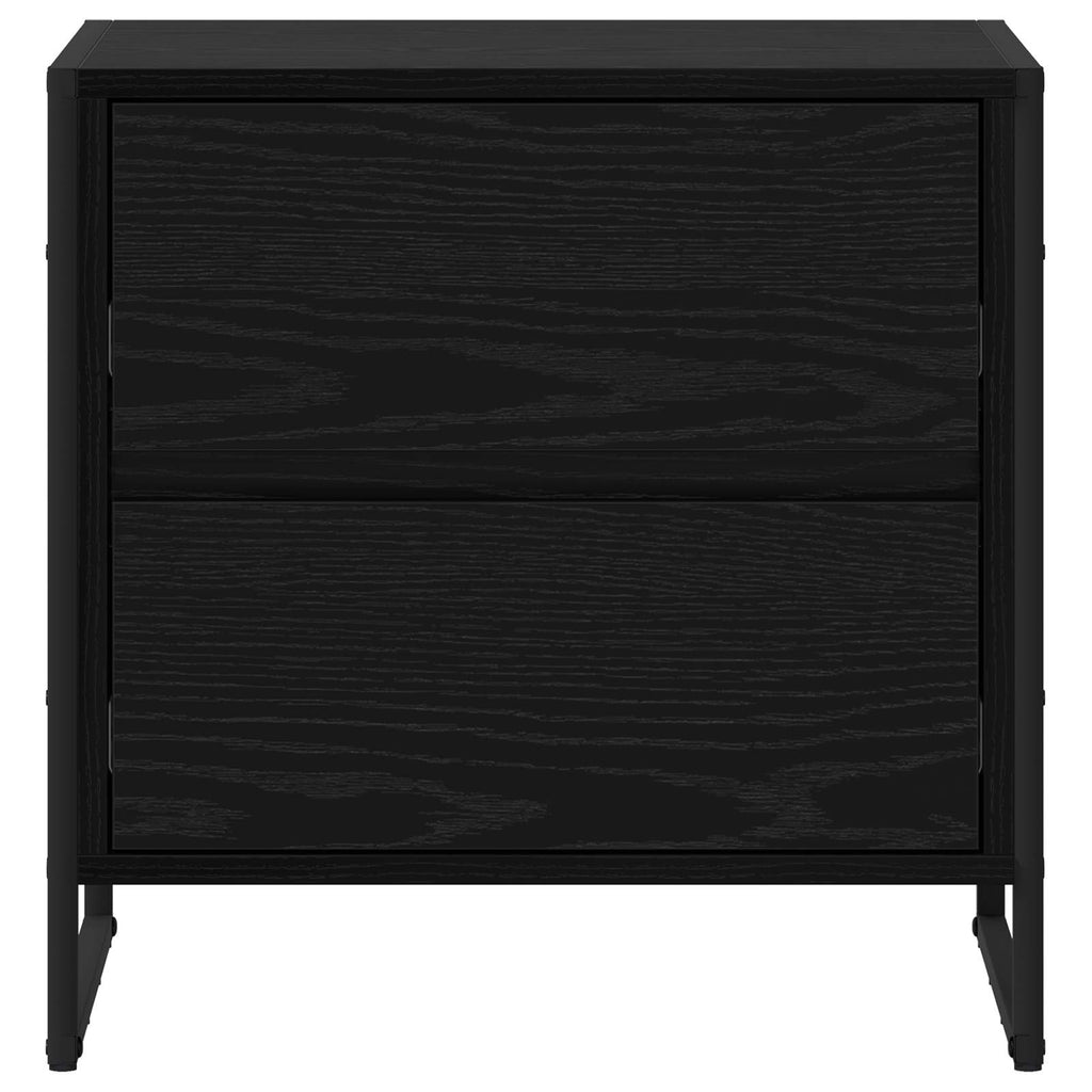 vidaXL Stolik nocny z szufladą Czarny Dąb 50 x 39.5 x 50 cm