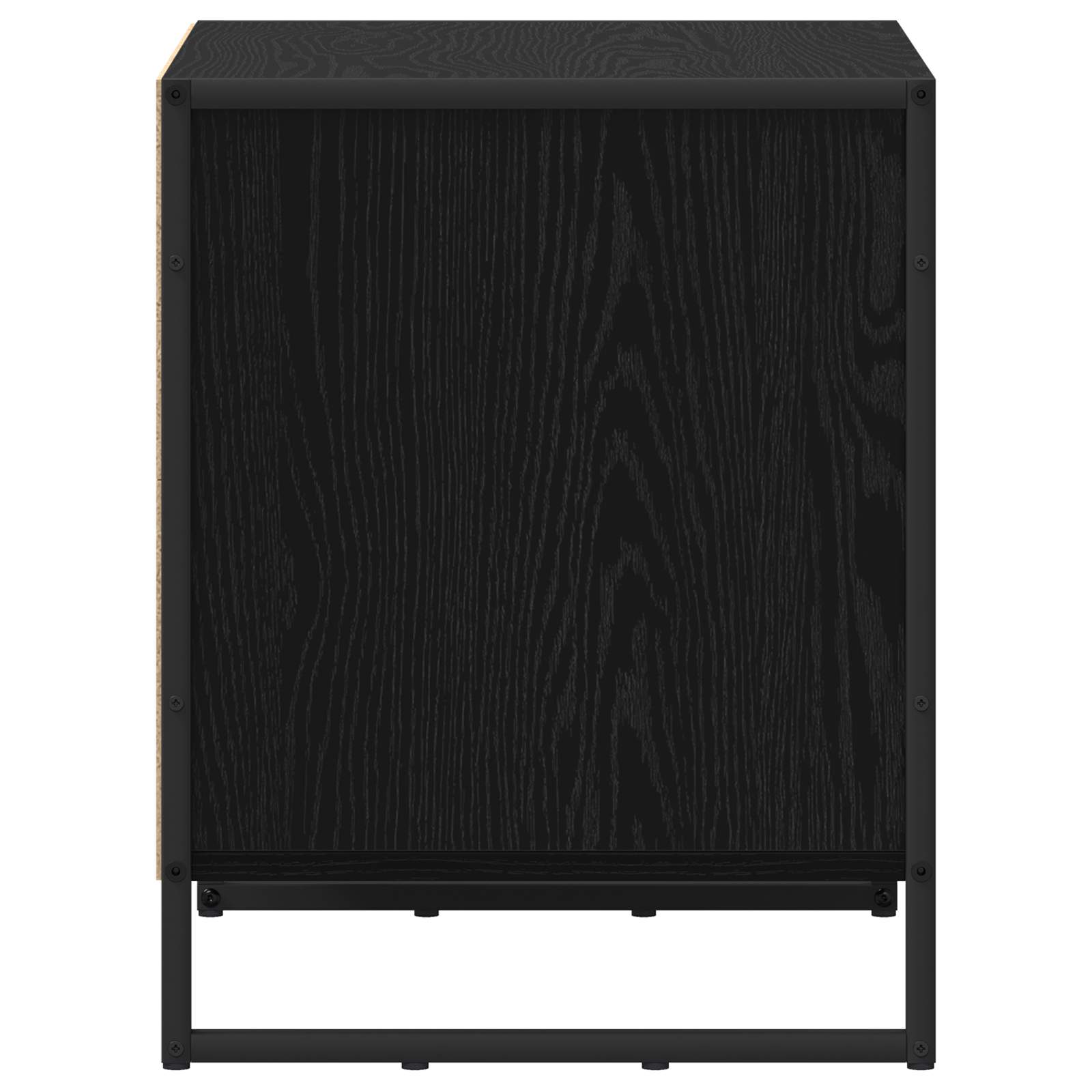 vidaXL Stolik nocny z szufladą Czarny Dąb 50 x 39.5 x 50 cm