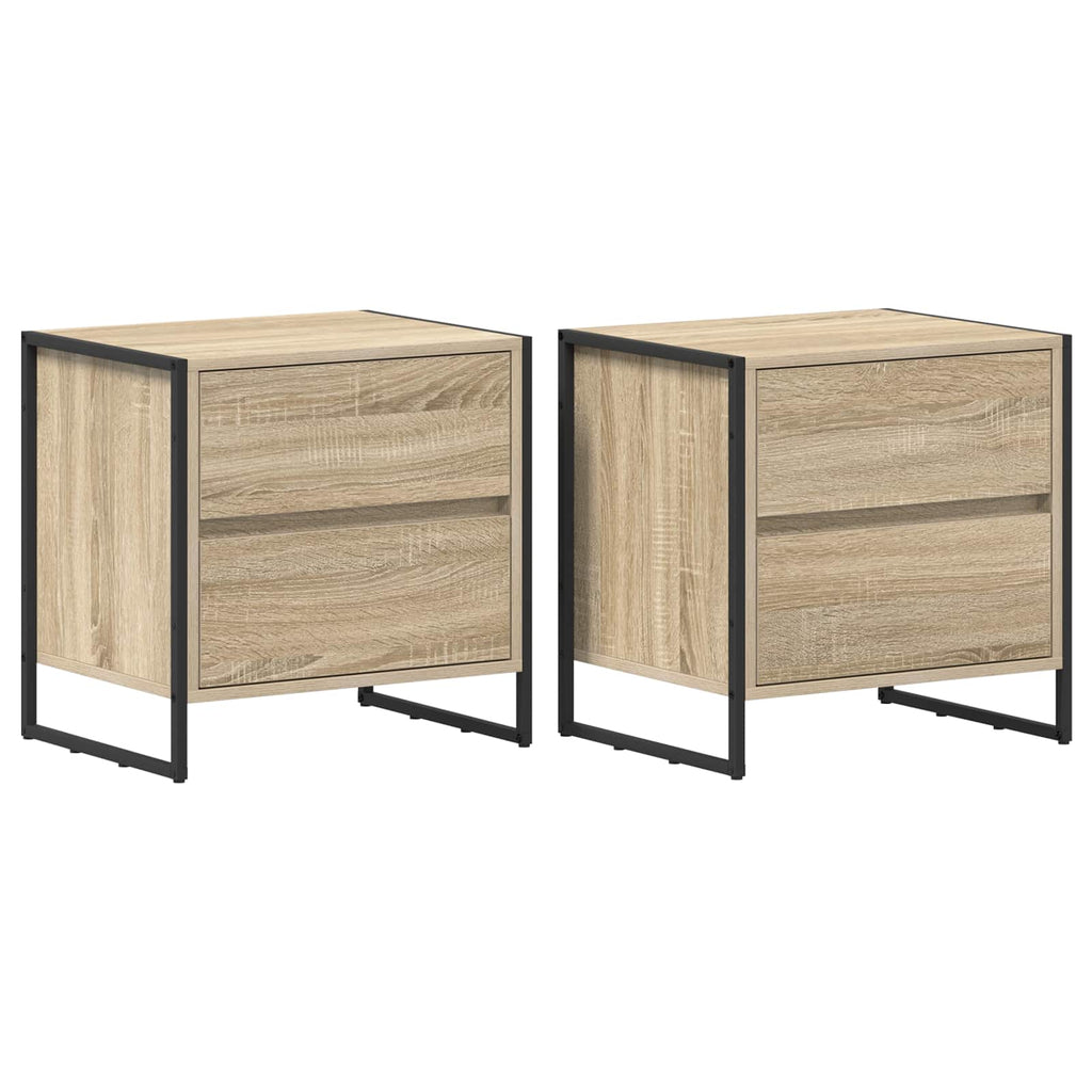 vidaXL Stolik nocny z szufladą 2 pcs Sonoma 50 x 39.5 x 50 cm