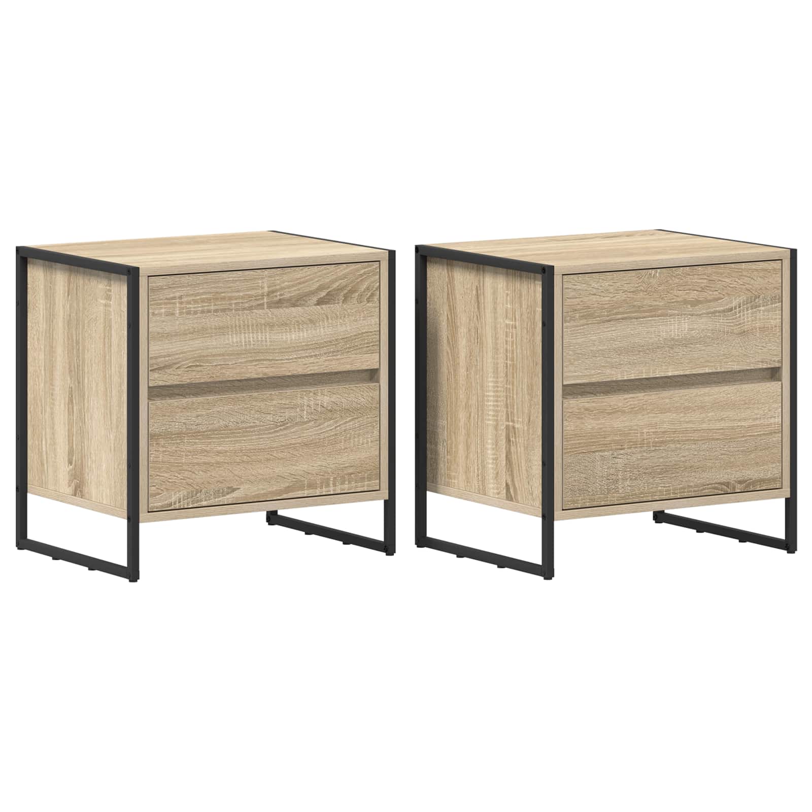 vidaXL Stolik nocny z szufladą 2 pcs Sonoma 50 x 39.5 x 50 cm