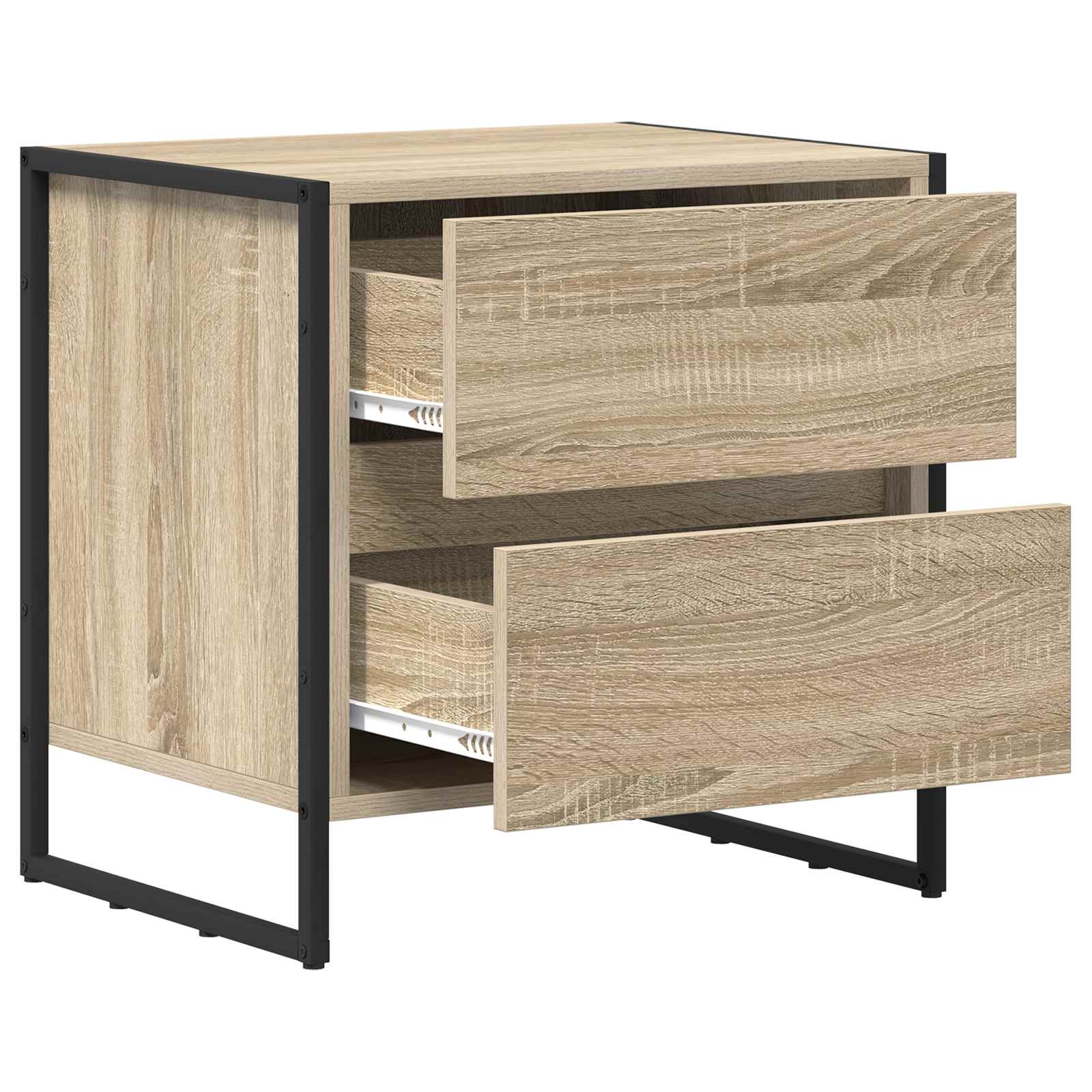 vidaXL Stolik nocny z szufladą 2 pcs Sonoma 50 x 39.5 x 50 cm