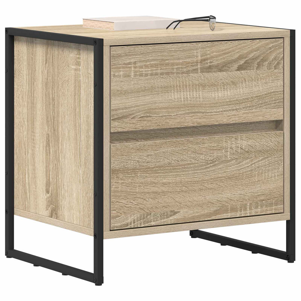 vidaXL Stolik nocny z szufladą 2 pcs Sonoma 50 x 39.5 x 50 cm