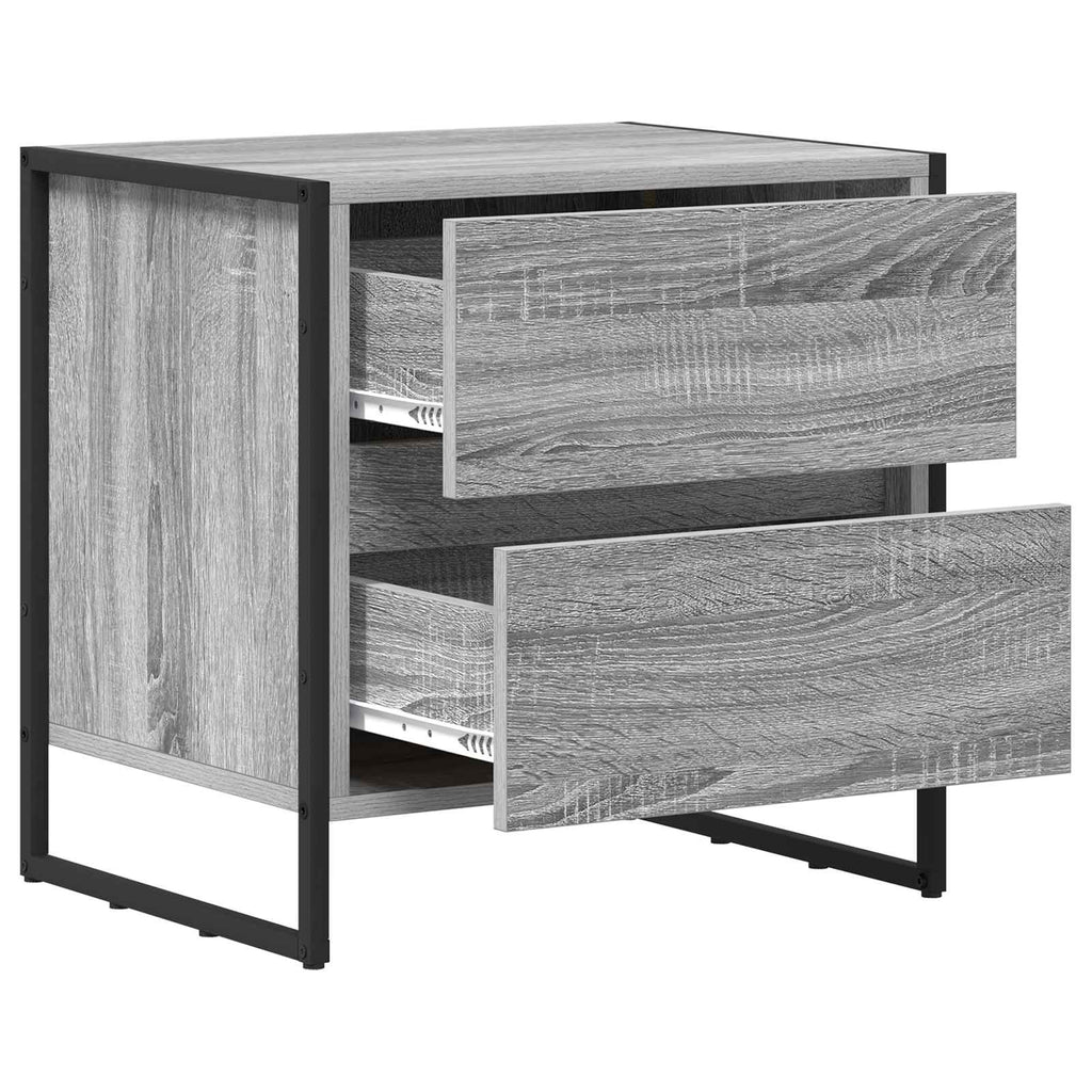 vidaXL Stolik nocny z szufladą Szary Sonoma 50 x 39.5 x 50 cm