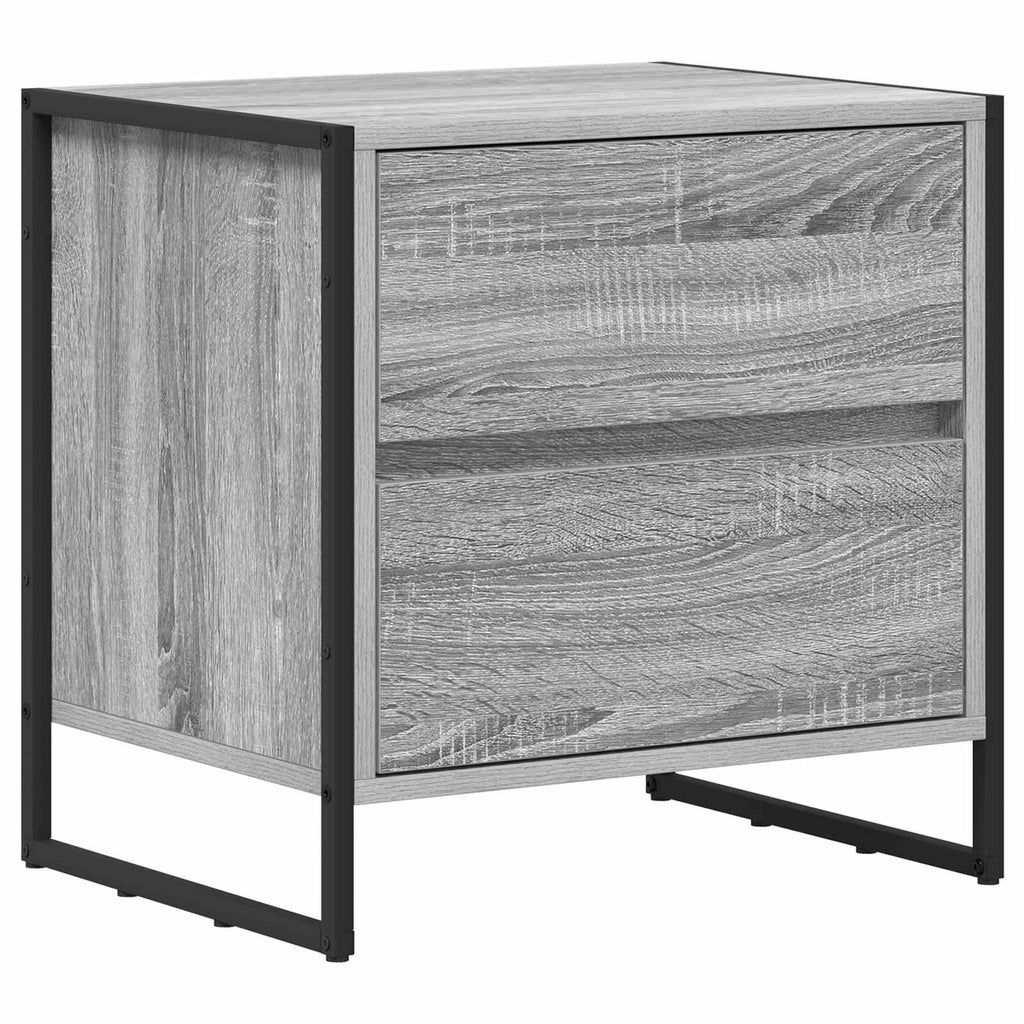vidaXL Stolik nocny z szufladą 2 pcs Szary Sonoma 50 x 39.5 x 50 cm
