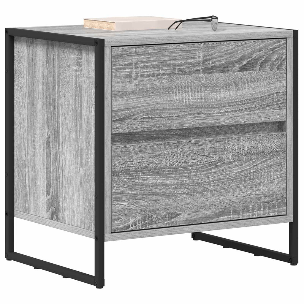 vidaXL Stolik nocny z szufladą 2 pcs Szary Sonoma 50 x 39.5 x 50 cm