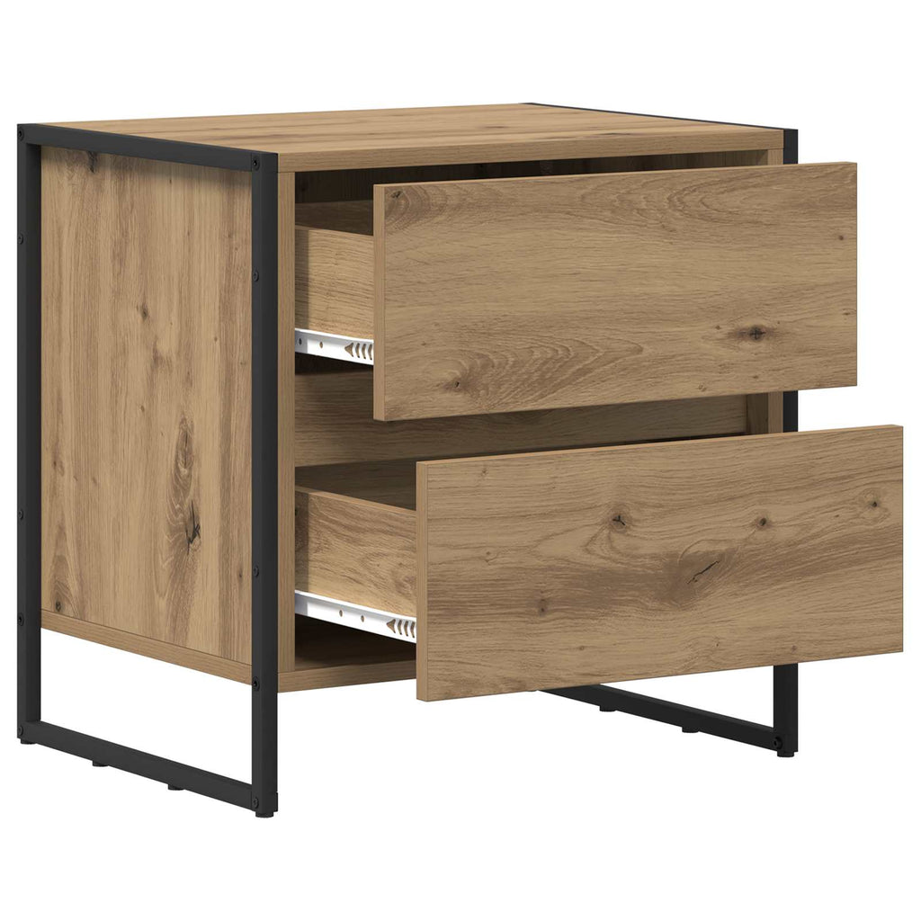 vidaXL Stolik nocny z szufladą Dąb rzemieślniczy 50 x 39.5 x 50 cm