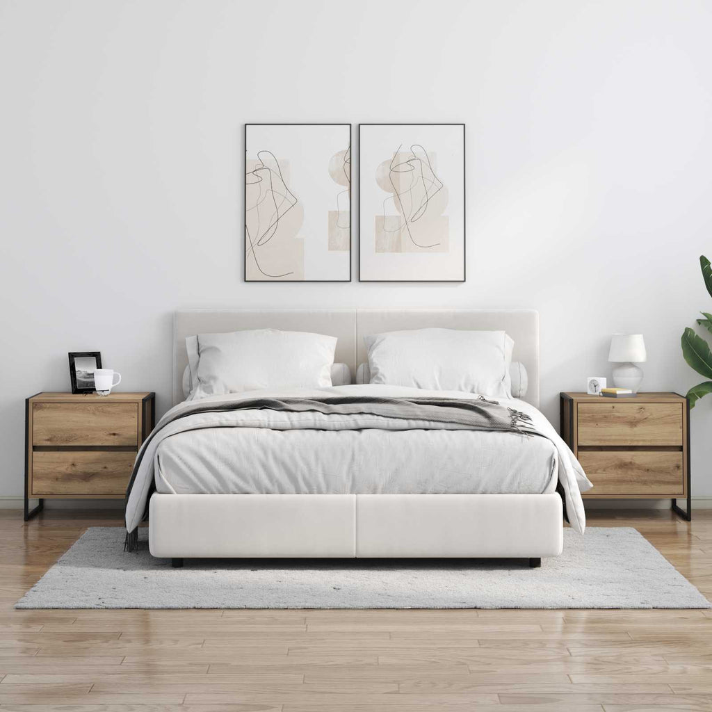 vidaXL Stolik nocny 2 pcs Dąb rzemieślniczy 50 x 39.5 x 50 cm