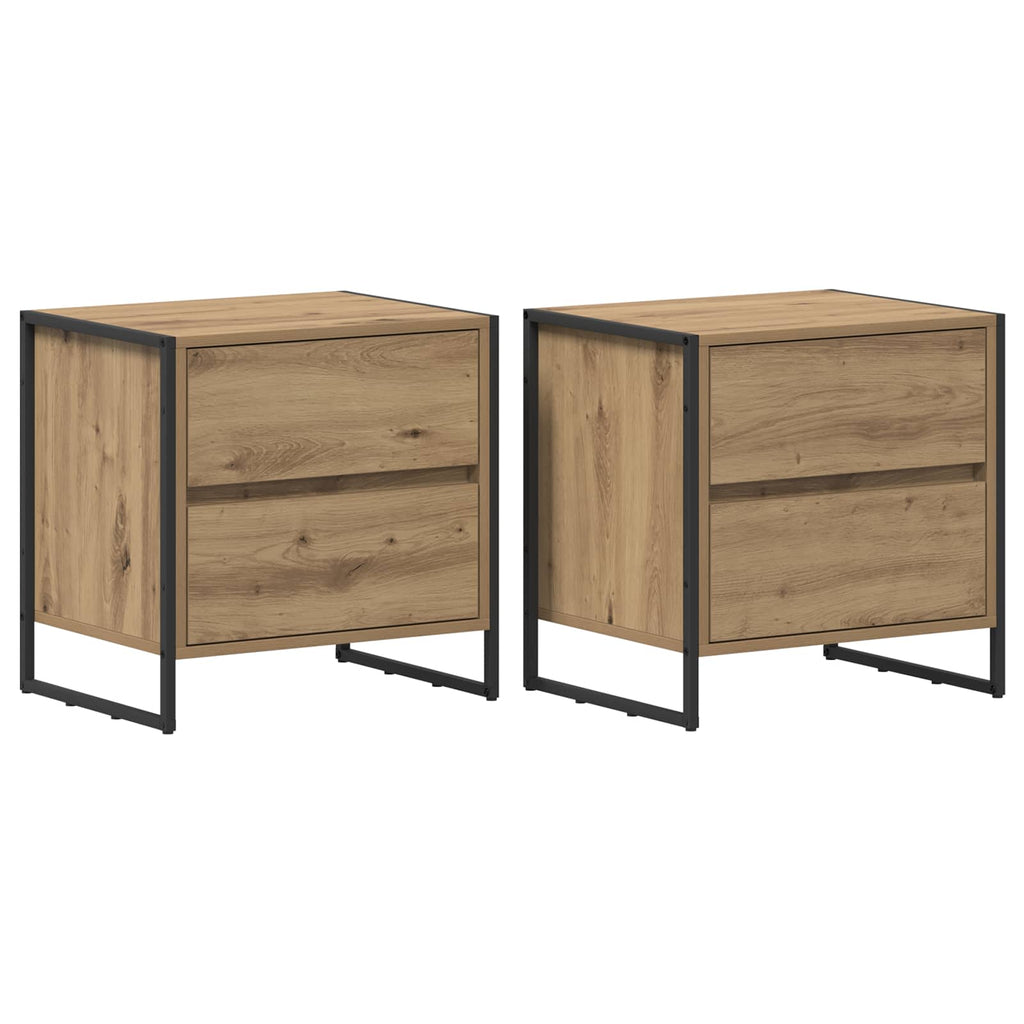 vidaXL Stolik nocny 2 pcs Dąb rzemieślniczy 50 x 39.5 x 50 cm