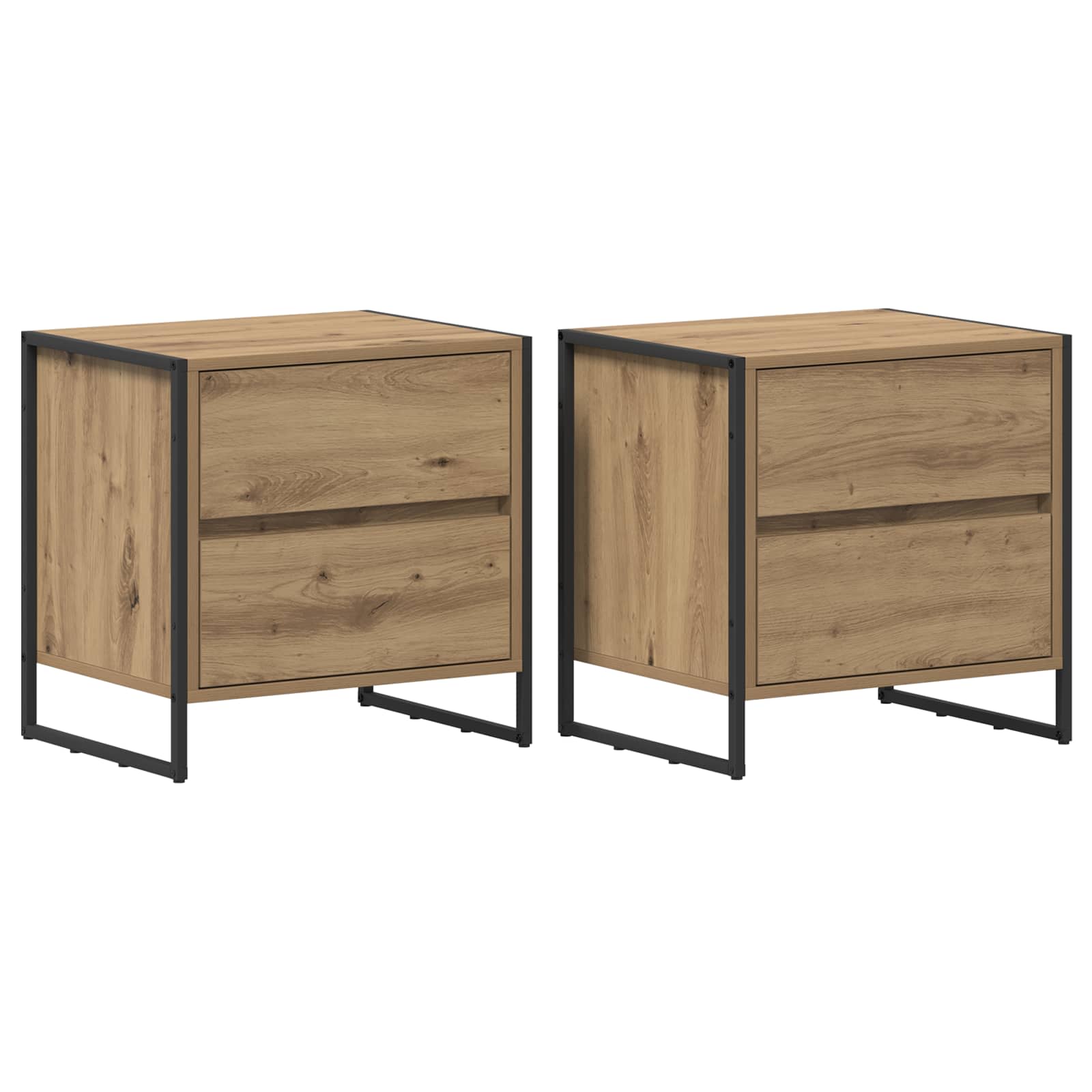 vidaXL Stolik nocny 2 pcs Dąb rzemieślniczy 50 x 39.5 x 50 cm