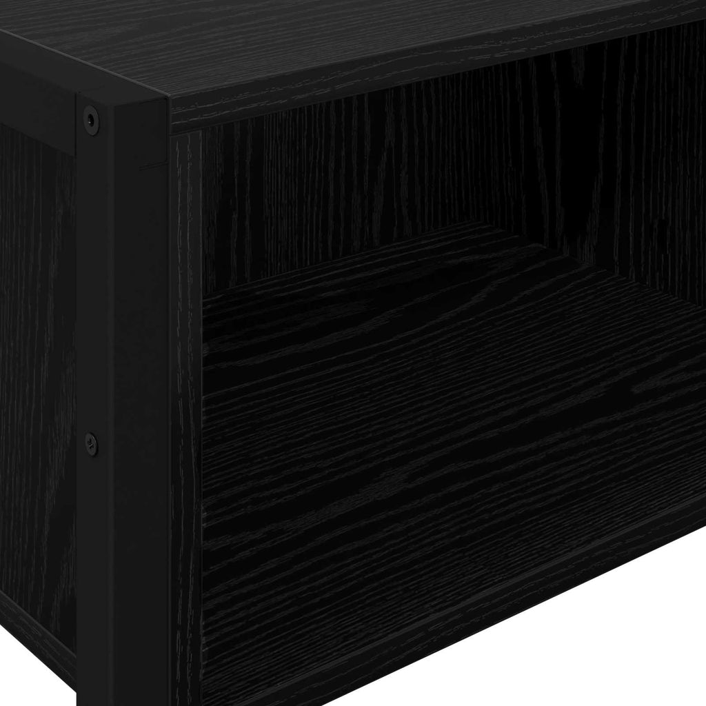 vidaXL Stolik końcowy z przechowywaniem Czarny Dąb 100 x 36 x 75 cm