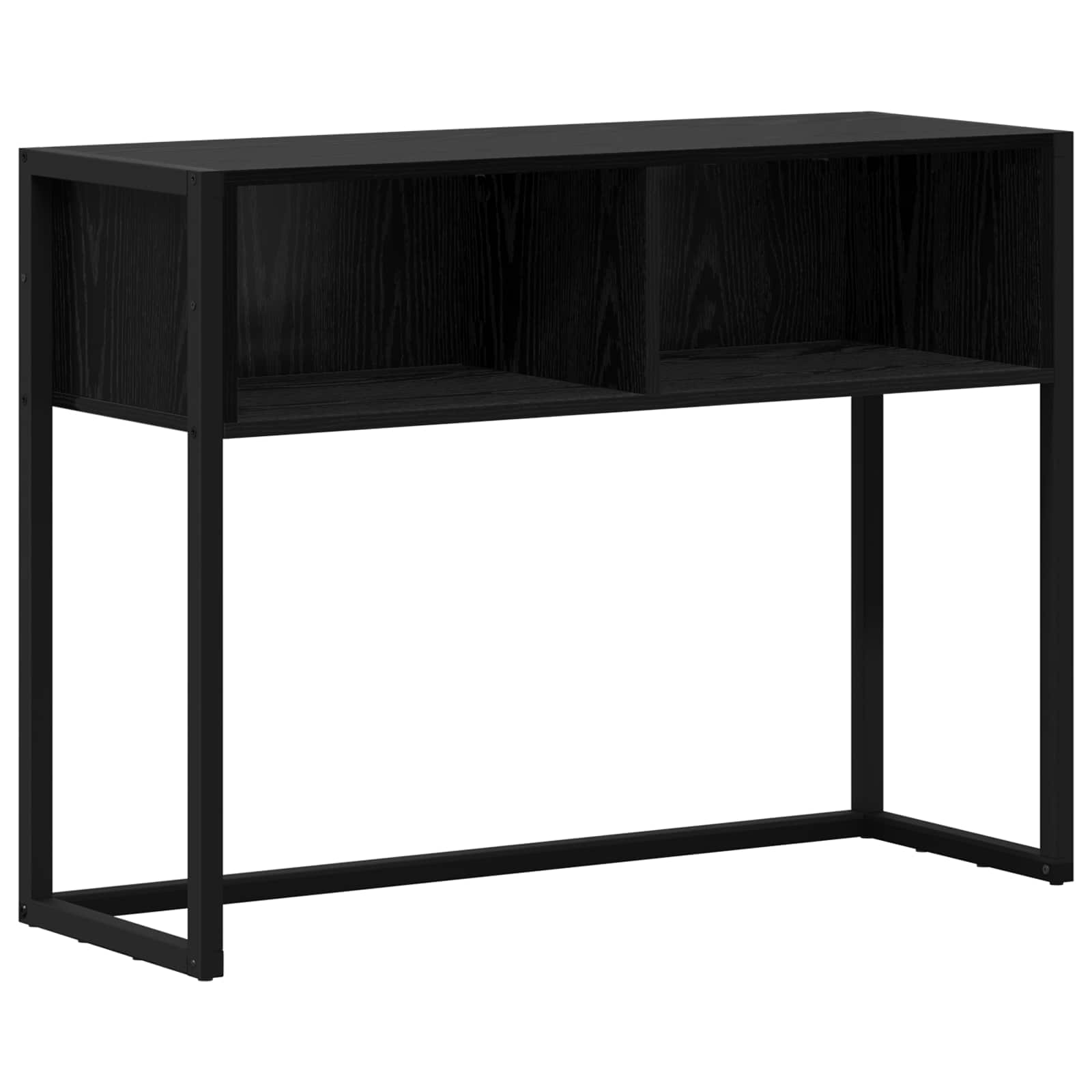 vidaXL Stolik końcowy z przechowywaniem Czarny Dąb 100 x 36 x 75 cm